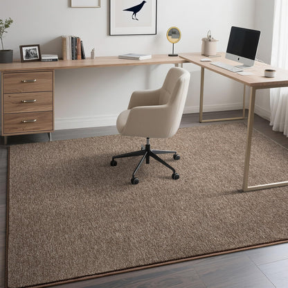 Tepook Soft Rugs for Living Room Bedroom, 4x6 Brown Modern Washable Non-Slip Area Rug, Indoor Memory Foam Carpets for Boys Girls Room Home Decor