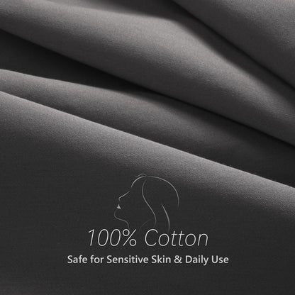 Hzesyd Queen Size Pillowcase Set - 500 Thread Count, 100% Cotton Sateen, 20" x 30" Set of 4 Pillow Covers, Cooling, Breathable, Soft for Ultimate Sleep Pillows Not Included Gray