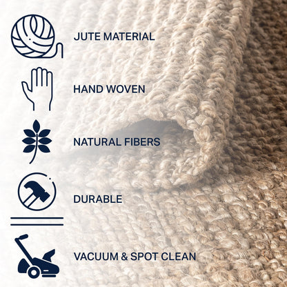 JONATHAN Y Pata Hand Woven Chunky Jute Natural Indoor Area Rug, 3x5, Bohemian, Rustic, Cottage, Easy-Cleaning for Living Room, Bedroom, Kitchen, Non-Shedding (NRF102A-3)