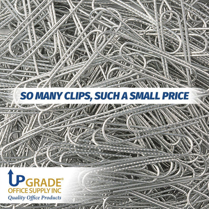 Upgrade Office Supply Jumbo Paper Clips, Non Skid, 1.9 Inch, 600 Count (6 Boxes of 100), Silver, Made in USA