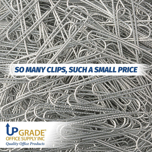 Upgrade Office Supply Jumbo Paper Clips, Non Skid, 1.9 Inch, 1000 Count (10 Boxes of 100), Silver, Made in USA