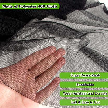 20 x 10 Ft Mosquito Netting for Garden Patio, Breathable Mesh Net for Bird and Insect Protection, Plant Cover for Vegetables, Fruits and Flowers, 3x6m Black