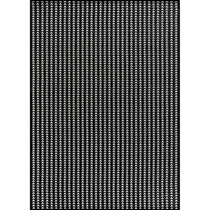 Washable Outdoor Rug 6x9 Modern Area Rugs Outdoor Carpets Striped Pattern Non Shedding Waterproof Easy Clean Patio Deck Porch Living Room Bedroom Garden RV (6 X 9 Black)
