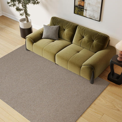 jxgzyy 100% Wool Area Rug 5'×7', All-Natural Plateau Wool Carpet with Cotton Backing, 0.28'' Low Pile Non-Shedding Modern Minimalist Style for Bedroom Living Room and Home Office, Solid Brown