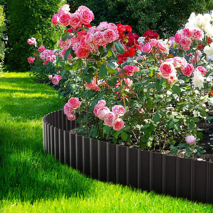 LAVEVE Corrugated Metal Garden Edging 8" x 20Ft, Landscape Edging Border for Lawn, Flower Bed, Garden Fence, Paver Edging (Black)
