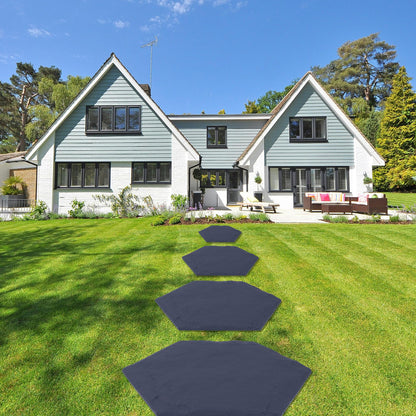 4Pcs Large Stepping Stones Outdoor Garden Walkway, Durable Plastic Pavers for Patio, Pathway, and Landscaping, Weatherproof Stepping Stones with Ground Stakes for Easy Installation