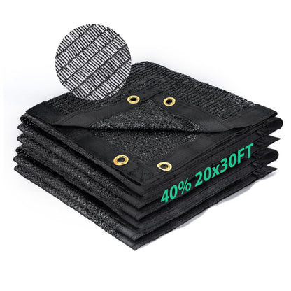 Kesfitt 40% Shade Cloth 20x30 ft, Breathable HDPE Mesh Sun Shade Tarp for Garden & Greenhouse, UV Resistant Outdoor Shade Fabric with Copper Grommets for Plants, Patio, Yard