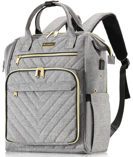 Knitting Bag Backpack, Crochet Bag Tote with USB Charging Port, Yarn Storage Organizer, Gifts for Crocheters Crochet Lovers Gift, Yarn Storage Tote Bag for Knitting & Crochet Accessories, Grey