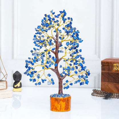 Crocon® Lapis Lazuli Crystals and Healing Stones Tree, Birthday Gifts for Women, Gifts for Mom Birthday, Crystal Tree for Positive Energy, Home Office Blue Decor, Spiritual Gift for Women & Men