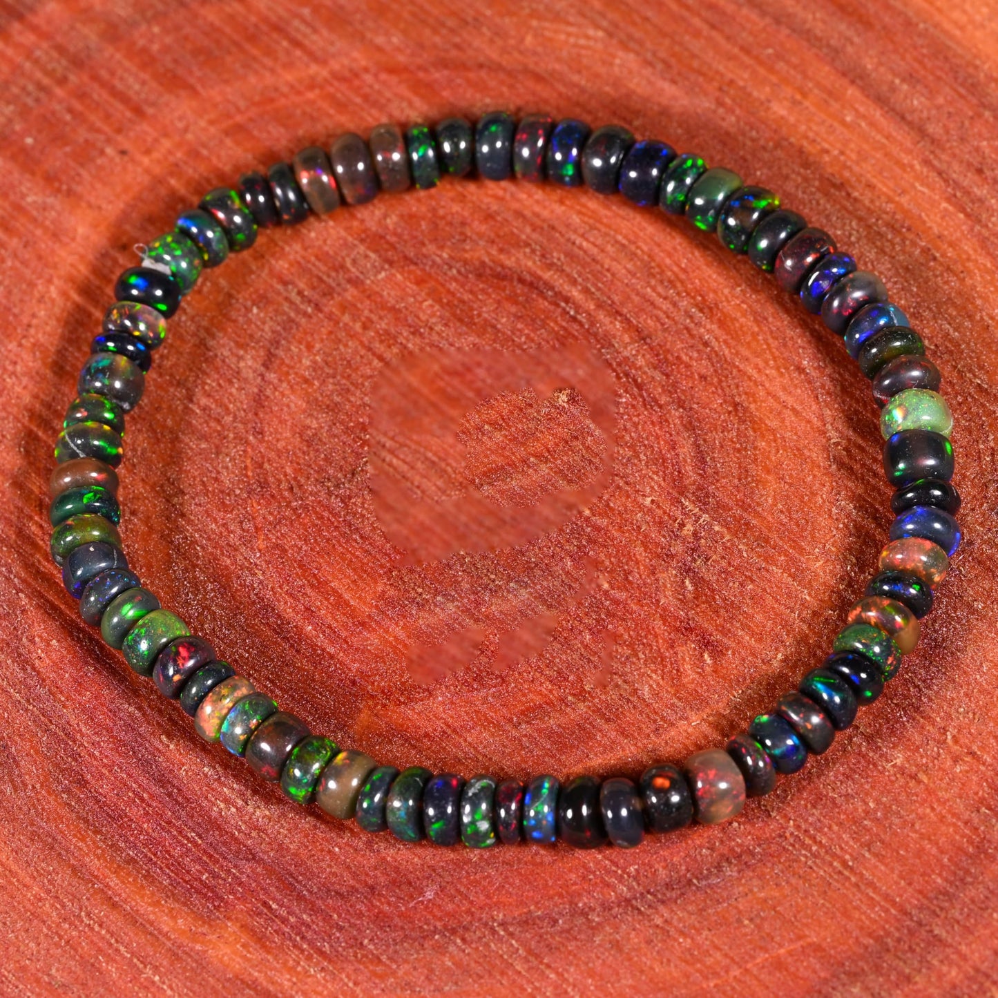 GEMS OF BAY Opal Bracelet (6 Inches, Black)