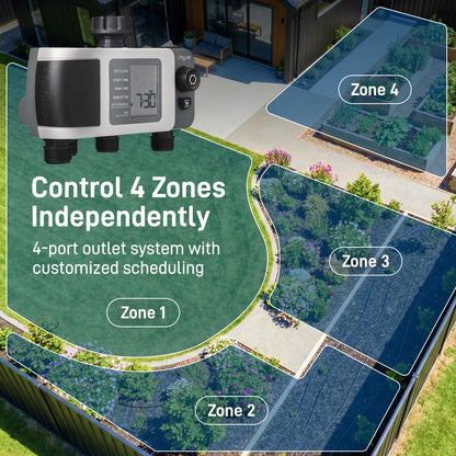 Orbit B-hyve XD 4-Port Smart Hose Watering Timer with Wi-Fi Hub - App Controlled Irrigation Timer - Smart WeatherSense Auto Watering - Multi Valve Yard Irrigation System - 24639