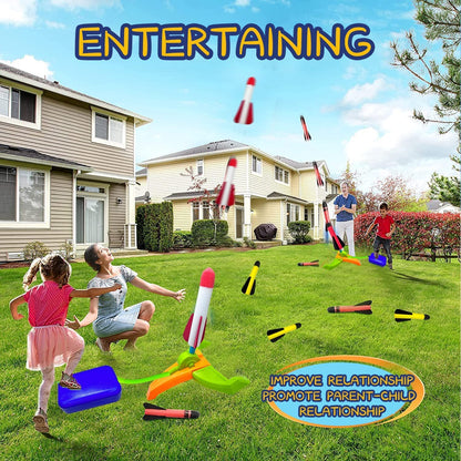 TODARRUN Foam Rocket Launcher for Kids Age 3 4 5 6 7 8, Fun Catapult Rocket Toys Boys Toys Age 3-12 Girls Gift Rocket Kids Outdoor Toy