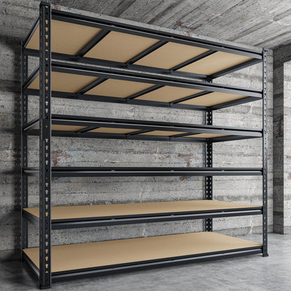 DurayLoly 83.8"H Garage Shelving 59.8"W Metal Shelving 3000LBS Storage Shelves Heavy Duty Garage Shelves Adjustable 6 Tier Metal Shelf for Basement Warehouse Pantry Supermarket 59.8"W x 24"D x 83.8"H