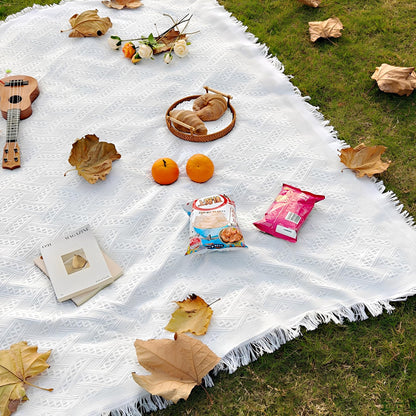 Outdoor Picnic Blanket Sandproof - Portable Lightweight T-Grid Picnic Mat for Beach, Camping, Park, Lawn, Concert & Wedding Photoshoot Indoor Bohemian Decor Machine Washable 70.9 x 102 Inches
