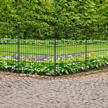 INJOPEXI Decorative Garden Fence 6 Panels 13ft(L)×36in(H) Garden Fences with 6 Panels Rustproof Metal Wire No Dig Temporary Animal Barrier Fencing Outdoor Dog Fence for Yard Patio - Without Gate