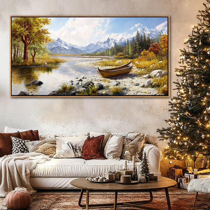 Mofutinpo Fall Mountain Landscape Wall Art - Nature Forest Canvas Art for Living Room, Bedroom & Dining Room - Framed Paintings for Wall Decor - Large Scenic Artwork for Home 20x40IN