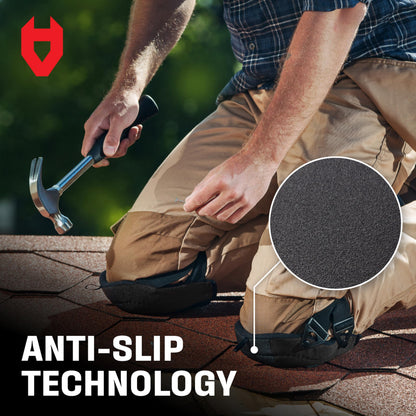 NoCry Non-Slip Work Knee Pads for Men and Women with Thick Soft Foam Padding, Strong, Adjustable Straps and Easy-to-Use Buckle Clips — Stay in Place While You Move — Perfect for Flooring or Gardening
