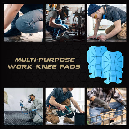 Hmyl Easy Breathable Pocket Knee Pad Insert for Work Pants/Bibs, Uniforms, and Tactical Pants, Men’s Heavy Duty Pocket Knee Pads for Construction, Flooring, and Garage, 11.5''×7.9''×0.45'', Blue