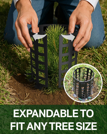 Plant Knight Tree Trunk Protectors for Saplings & Young Trees - Tree Guards Animal-Proof Wraps Against Deer, Rabbits & Rodents - UV-Resistant Weatherproof Bark Protection 3 Pack Black