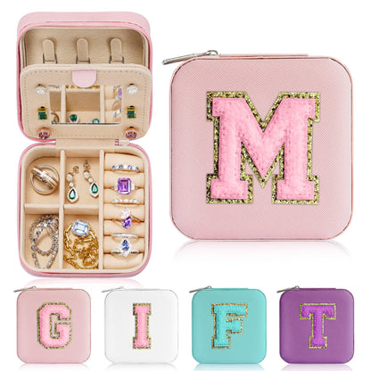 Parima Jewelry Organizer Box | Travel Jewelry Case | Ring, Necklace & Earring Organizer | Small, Pink
