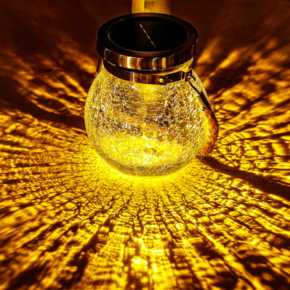 Cooo Christmas Gifts 2 Pack Solar Lanterns Waterproof Outdoor Heavy Crackle Glass a Big Warm LED Stainless Steel Lid 215% Solar for Women Mom Grandma Landscape Path Lights Garden Yard Backyard Decor