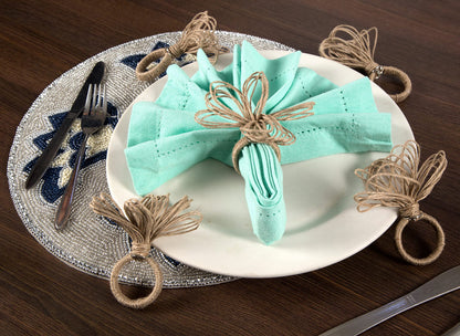 Natural Jute Napkin Ring Set of 12 - Fancy Elegant Beautiful Decorative Napkin Holder for Dining Table Décor, Farmhouse, Easter, Dinner, Party, Wedding, Thanksgiving, Holiday, New Year Everyday Use