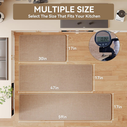 YDKGL Kitchen Rugs and Mats Non Slip Washable, Absorbent Runner Rugs for Kitchen, Front of Sink, Kitchen Mats for Floor，Easy to Clean and Maintain Kitchen Floor mat(Brown, 17"x30")