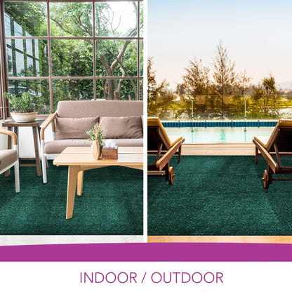 iCustomRug Synthetic Grass Rug – 4 x 20ft Emerald Turf Carpet for Patios, Yards, Boats, Camping – Indoor/Outdoor Use