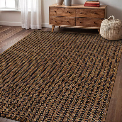 Washable Outdoor Rug 6x9 Modern Area Rugs Outdoor Carpets Striped Pattern Non Shedding Waterproof Easy Clean Patio Deck Porch Living Room Bedroom Garden RV (6 X 9 Gold)