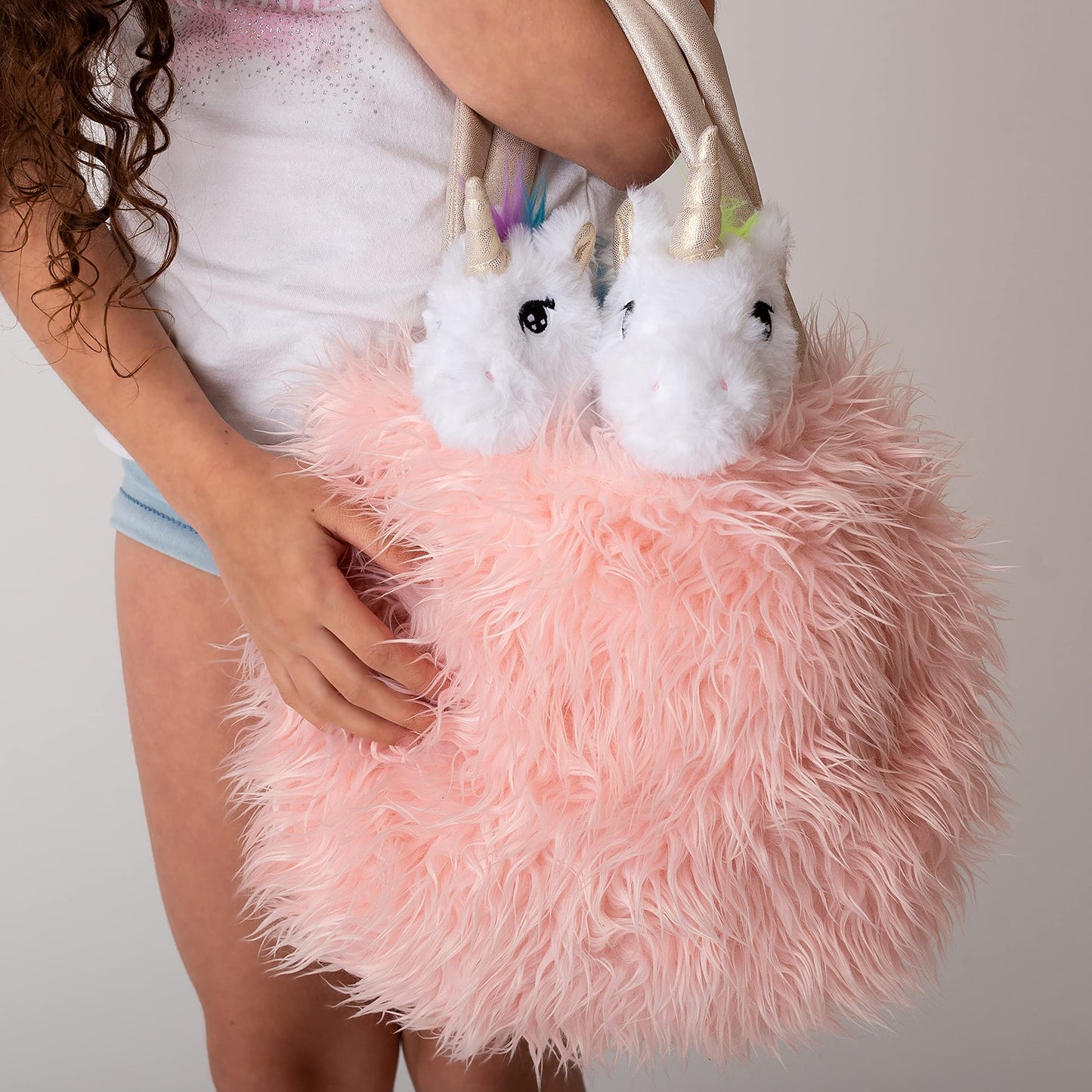 Perfectto Design Unicorn Toy for Girls Age 3, 4, 5. 4 PCS Set - Mommy Baby Stuffed Animal, Bag and a Doll Blanket. Unicorn Gift for 3-6 Year Old Girl Birthday or Christmas. (White Rainbow)