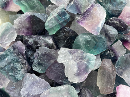 GAF TREASURES Wholesale Raw Rainbow Fluorite Crystals, Natural Rainbow Fluorite Stone, Natural Rough Rainbow Fluorite Crystals, Rainbow Fluorite Healing Crystals (Rainbow Fluorite, 0.5 Pound)