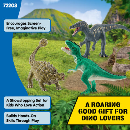 Schleich Dinosaurs - Attack of The Dinosaurs Trio Playset - Dinosaur Toys for Boys and Girls - Dino Figurines for Kids Ages 5+
