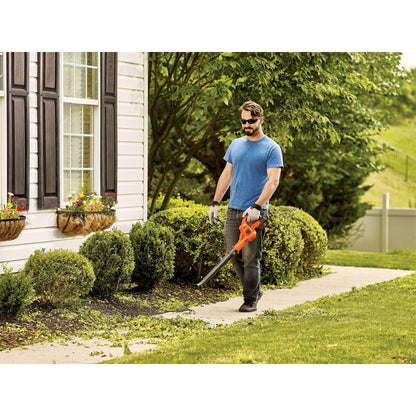 BLACK+DECKER Cordless Leaf Blower, 40V MAX , Leaf Blower Cordless with Battery and Charger, 125 MPH Air Speed, Lightweight Handheld Yard Sweeper (LSW40C)