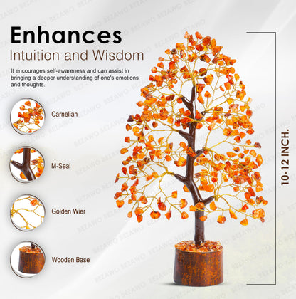 Crocon® Carnelian Crystals Tree, Birthday Gifts for Women, House Warming Gifts New Home Decor, Healing Crystals Spiritual Present, Birthday Gift for Mom, Orange Decor, Gemstones Money Tree Positivity