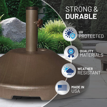 US Weight 30 Pound Umbrella Base - Weighted Umbrella Base for Use with Patio Table – Heavy Duty Base- Made in The USA