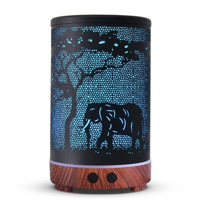 Essential Oils Diffuser,Aromatherapy Diffuser,Birthday Gifts for Women Mom Grandma,Metal Cool Mist Humidifier with 7 Colors Lights Waterless Auto Off Air Diffusers（Elephant）