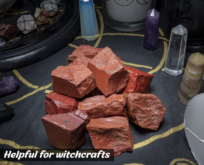 Crocon® 1LB Red Jasper Rough Bulk Rocks Natural Stone Spiritual Gifts Raw Gemstone Crystals and Stones Tumbling Cabbing Polishing Gem Mining Chakra Balancing Reiki Healing Home Office Décor