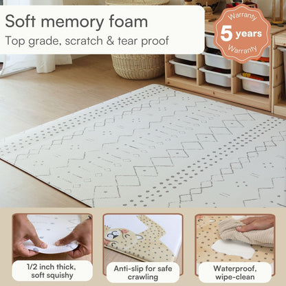 Lillefolk Reversible Baby Play Mat – Large 6.9ft x 4.6ft Foam Floor Mat for Babies & Toddlers – Stylish Non-Toxic Crawling Mat, Tummy Time Mat & Playroom Rug