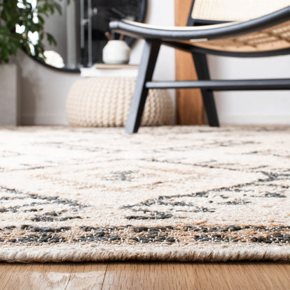 SAFAVIEH Kilim Collection Area Rug - 5' x 8', Ivory & Black, Handmade Flat Weave Jute, Ideal for High Traffic Areas in Living Room, Bedroom (KLM762A)
