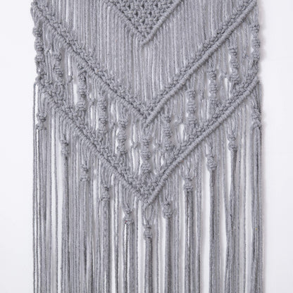 laddawan Macrame Wall Hanging Cotton Rope Wall Art Woven Tapestry Boho Chic Wall Decoration (Light Grey)