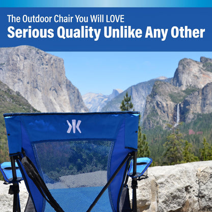 Kijaro Dual Lock Portable Camping Chairs - Enjoy the Outdoors with a Versatile Folding Chair, Sports, Outdoor & Lawn - Dual Lock Feature – Cayman Blue Iguana