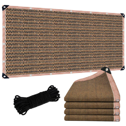 LCYFBE 90% Shade Cloth Sun Shade Fabric Privacy Screen Shade Cover for Patio Garden Pergola Shade Cover Canopy with Gromments, 6 x 8 FT, Mocha