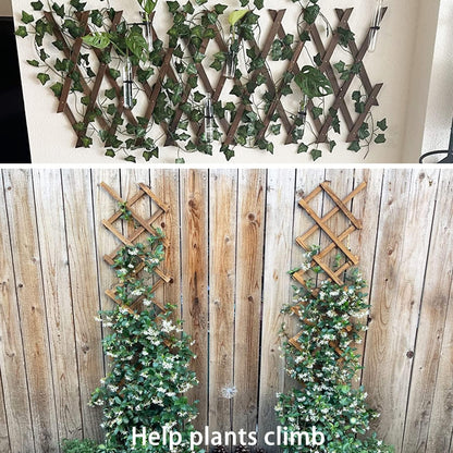 Wooden Lattice Panels for Outside 4Pack, 75"x11.8" Expandable Wood Lattice Fence Wall Garden Trellis Frame for Climbing Plants Outdoor Vine Ivy Rose Patio Room Decorative