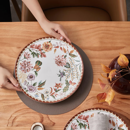 Bico Blooming Moment Dinner Plates Set of 4, 11 Inch Large Ceramic Plates for Pasta, Steak, Stylish Serving Dishes, Microwave and Dishwasher Safe, Gift for Housewarming and Thanksgiving