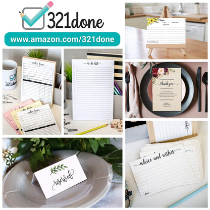 321Done Daily Schedule Planning Notepad - 50 Sheets (5.5x8.5) – Hourly Appointment Daily Planner To Do Checklist Tear-Off Note Pad - Made in USA - Simple Script Half-Letter Small Size
