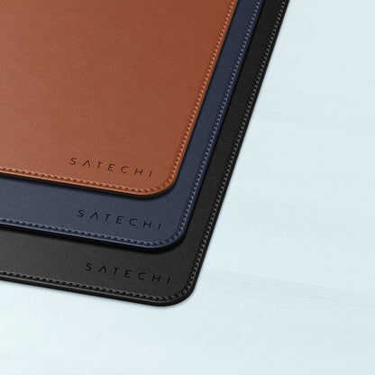 Satechi Vegan Leather Desk Mat, Large Mouse Pad Scratch and Water Resistant, Easy to Clean, Desk Pad for Office and Home, 26.8” x 12.4” x 0.1” - Brown