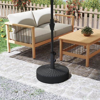 C-Hopetree 88 lb Heavy Duty Water Fillable Round Base Stand Weight for Patio Outdoor Market Table Umbrella, Black