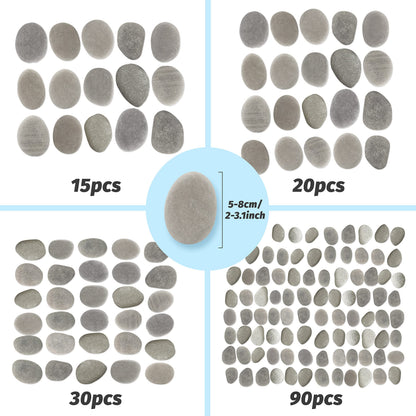 DALTACK 30 Pcs Large Rocks for Painting, Natural River Rocks, Flat River Rocks, 2-3 Inches Stones for Arts & Crafting