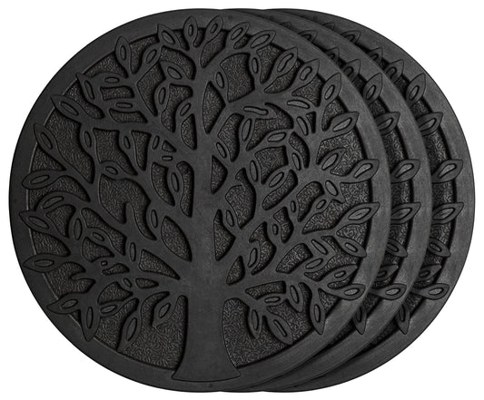HF by LT Rubber Tree Garden Stepping Stone, 11-3/4 inches, Black, Set of 3