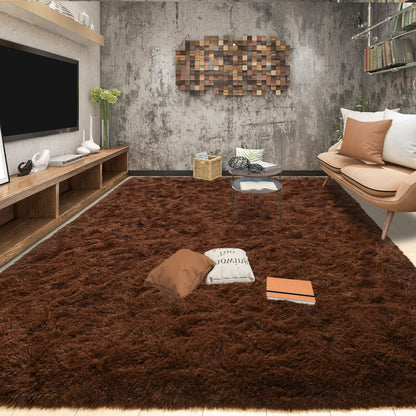Tepook Super Soft Fluffy Rugs for Living Room, Shag 6x9 Area Rugs for Bedroom, Modern Shaggy Rug Fuzzy Carpets for Kids, Plush Indoor Nursery Home Decor Rug with Non-Slip Bottom, Brown